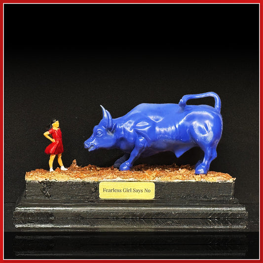 Diorama «Fearless Girl Says No» – Kunstwerk (Unikat)