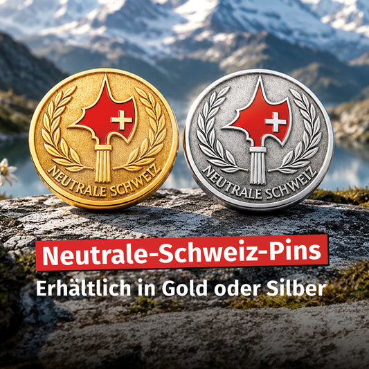 Pin Neutrale Schweiz Gold oder Silber